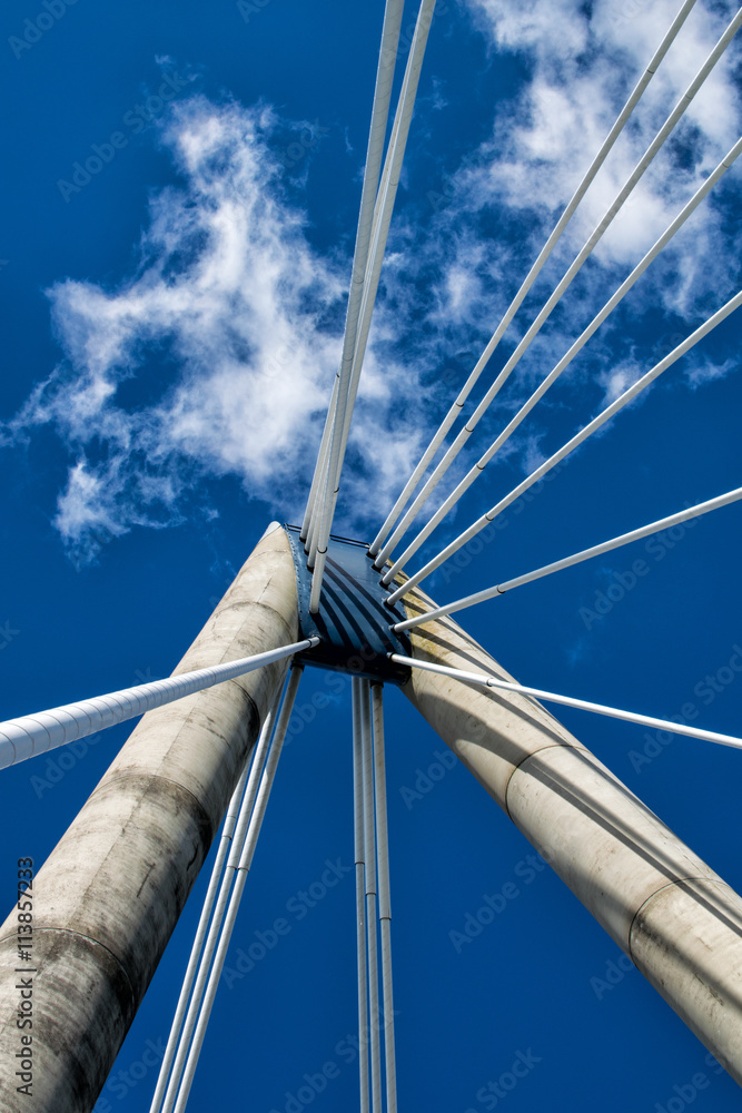 Fototapeta premium Cable bridge, architecture detail