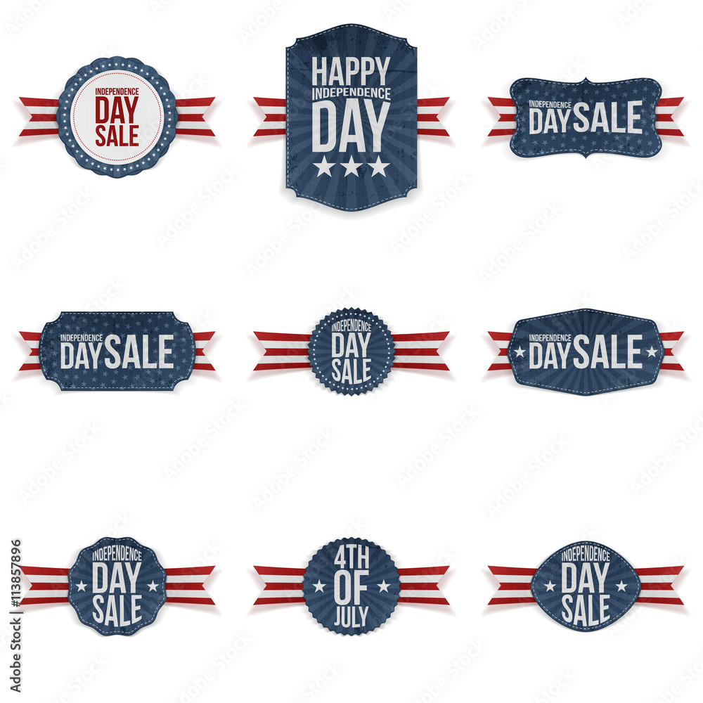 Independence Day realistic festive Banners Set