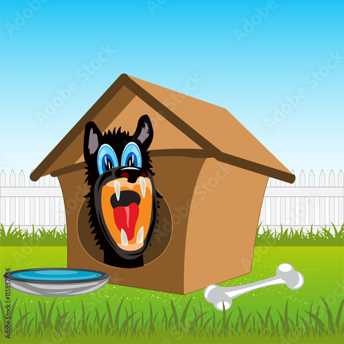 Dog in kennel
