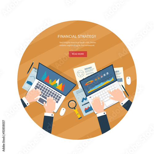 Top view for team working together on project