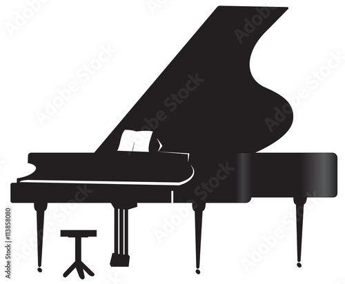 Silhouette of a grand piano