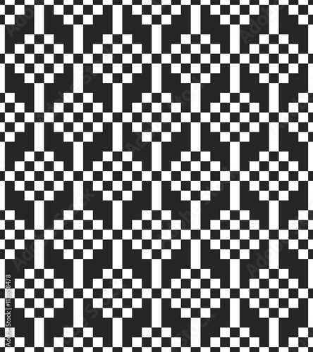 Slavic Folk Seamless Pattern. Repetitive Black and White Embroidery Texture. Vector Ethnic Ornament Background. Ready Pattern Swatche Included in File