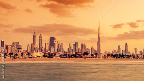 Dubai, United Arab Emirates: Downtown in the sunset