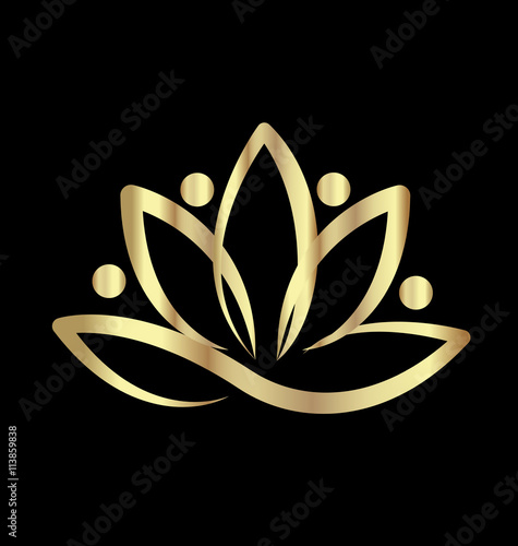 Gold lotus team yoga logo 