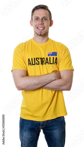 Lachender australischer Sport Fan