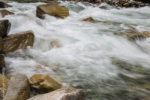 River stream flowing in the Coquihalla Canyon Provincial Park  British Columbia  Canada