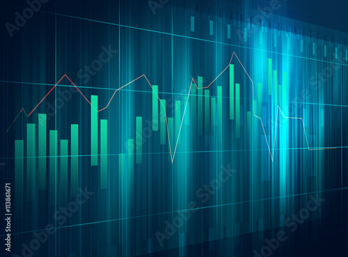 financial graph on technology abstract background