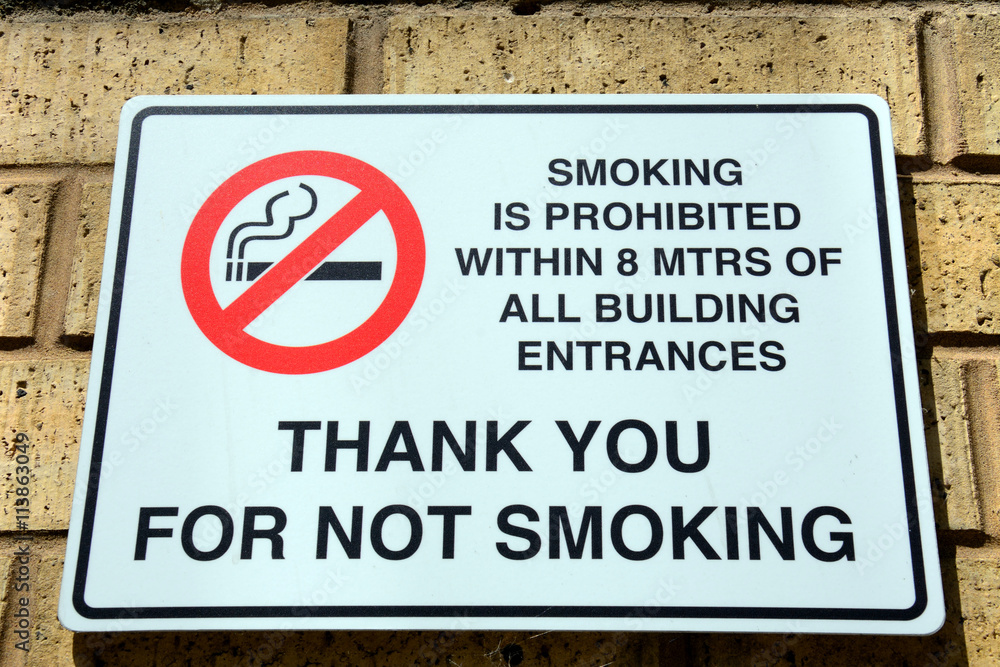 No smoking sign on a wall, Birmingham.