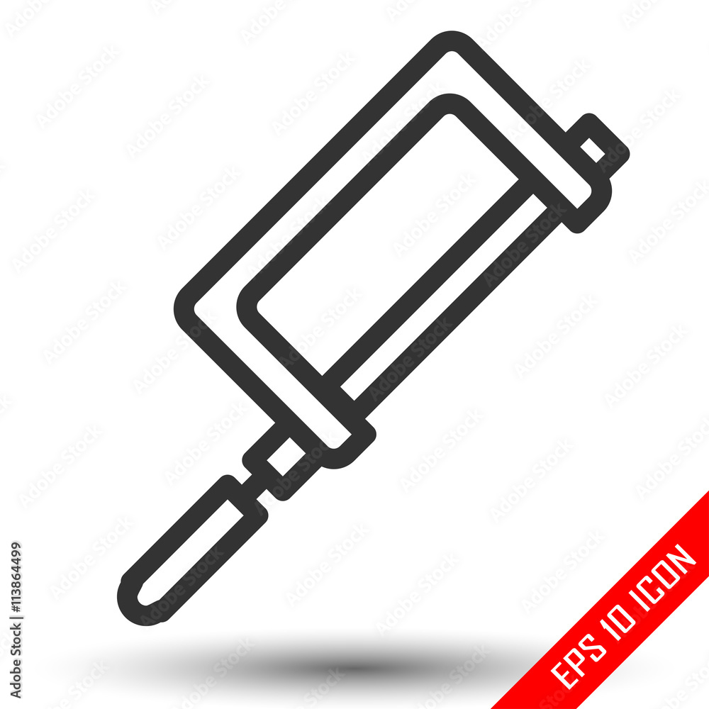 Handsaw icon. Simple flat logo of handsaw on white background. Vector illustration. Handsaw icon. Simple flat logo of handsaw on white background. Vector illustration.
