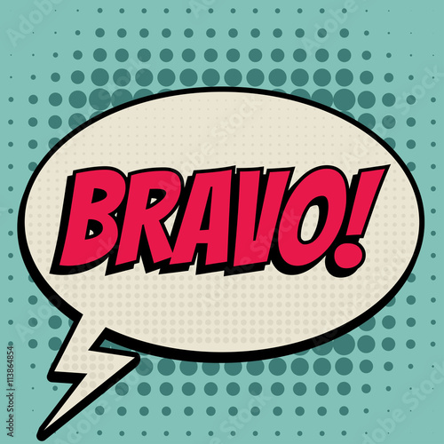 Bravo comic book bubble text retro style