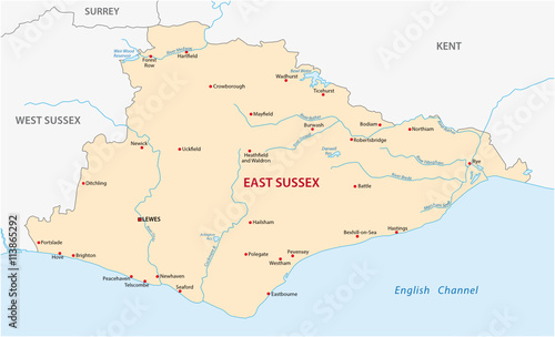 vector map of the county east essex, england