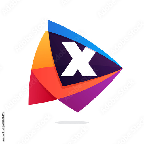 Free Download Letter X logo in triangle intersection icon. - GFXLoad