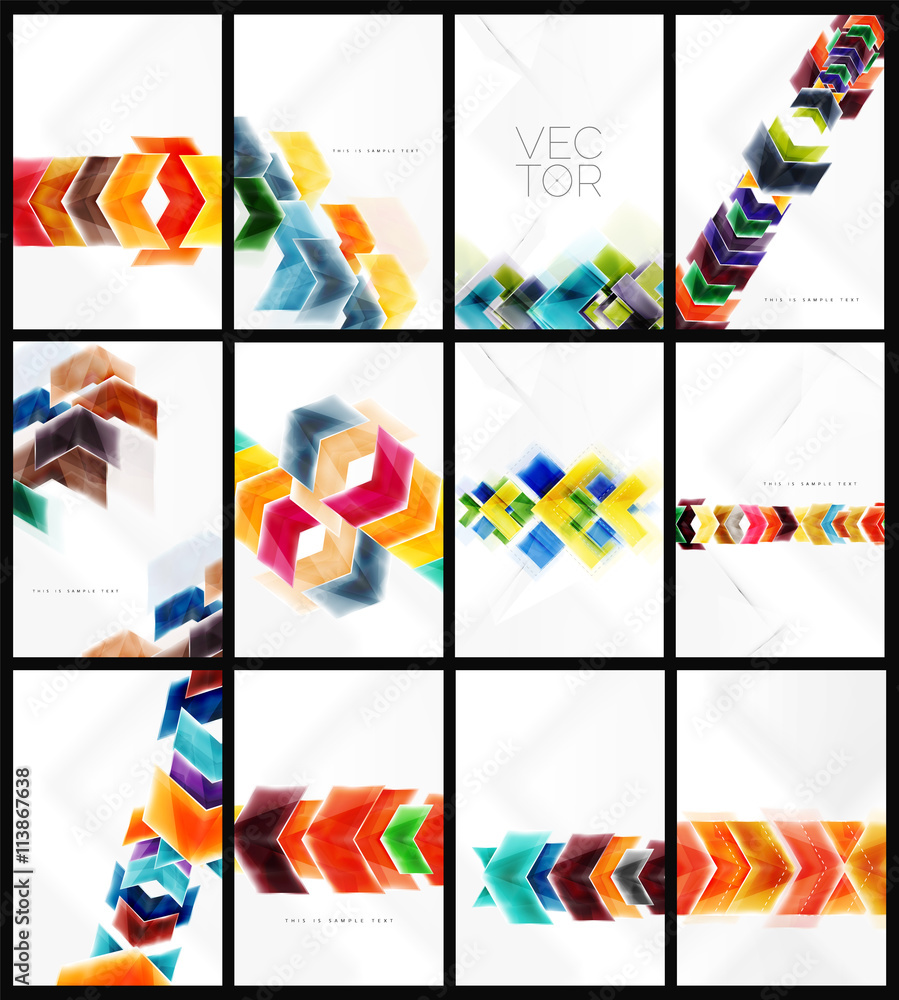 Set of abstract colorful geometric backgrounds