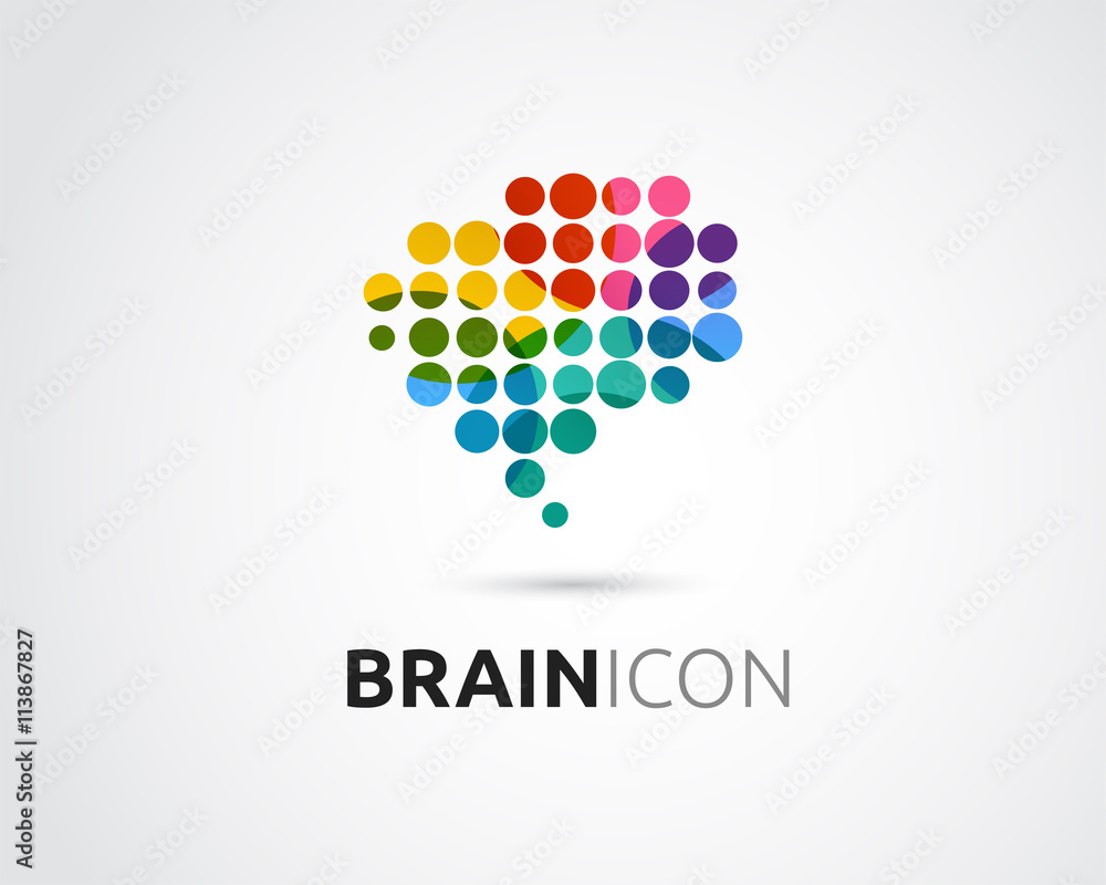 Brain, Creative mind, man head, learning and design icon