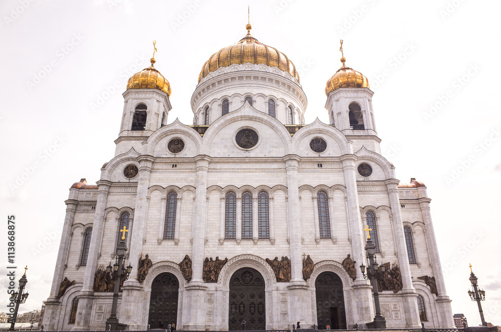beautiful architecture of chirst the saviour cathedral in moscow