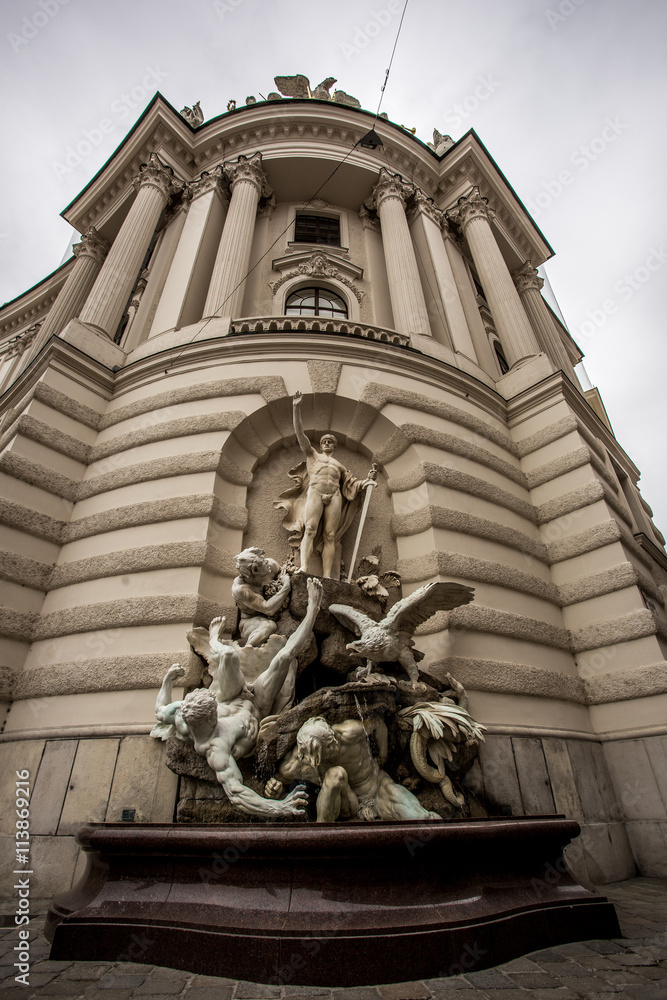 Obraz premium Brunnen an der Hofburg in Wien, Vienna