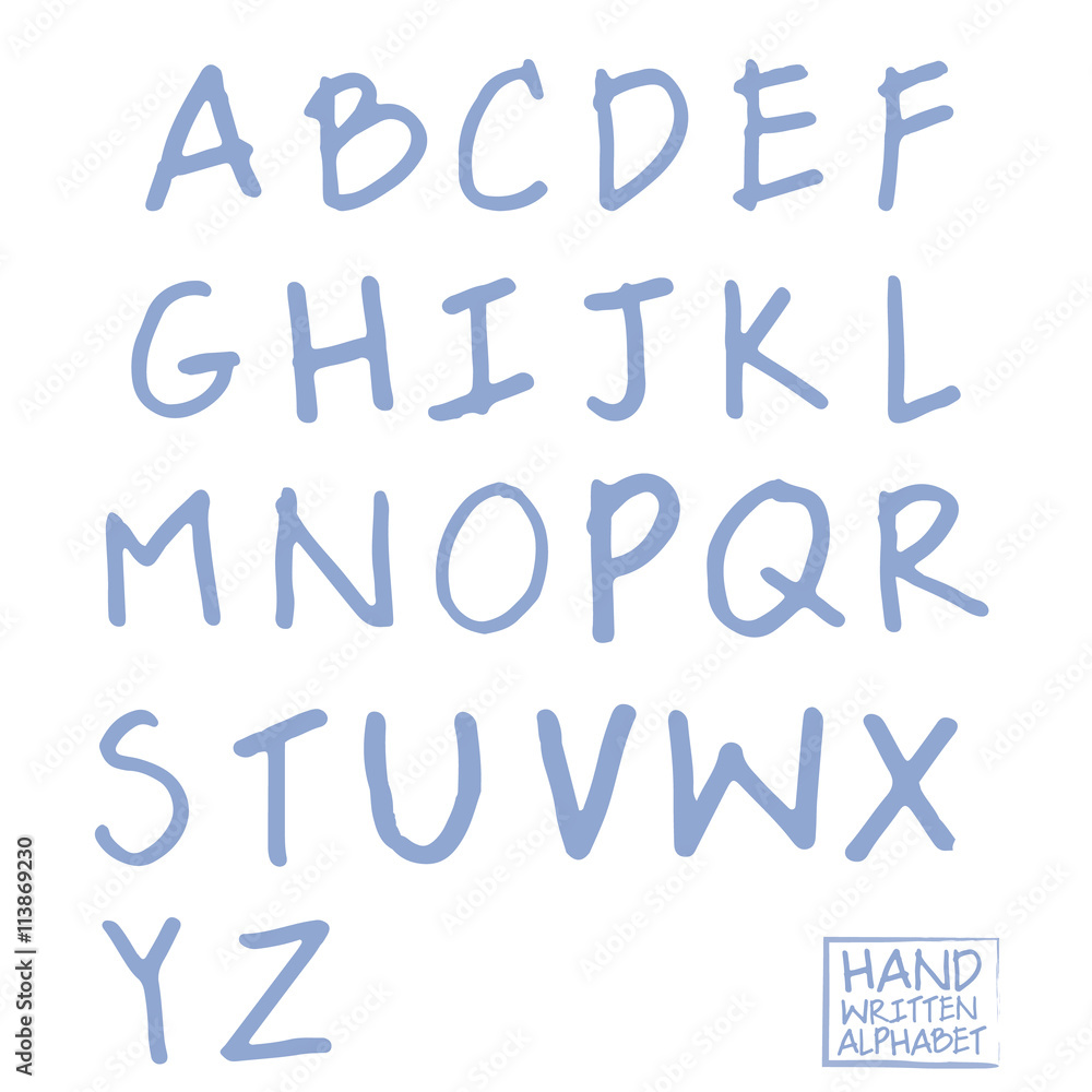 Hand written modern alphabet vector