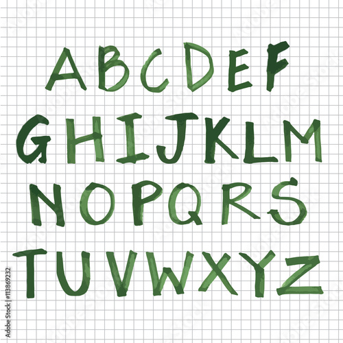 Hand written modern alphabet vector