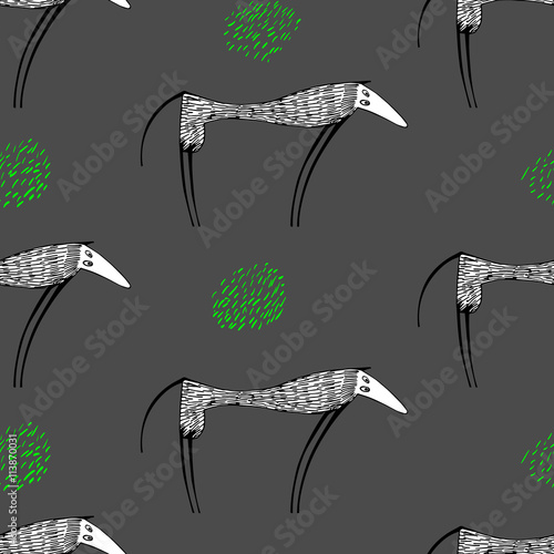 seamless pattern with high funny dogs,
