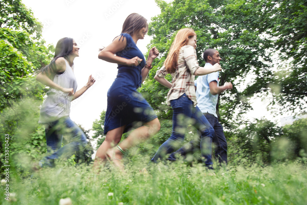 Fototapeta premium Teenage friends spending time together