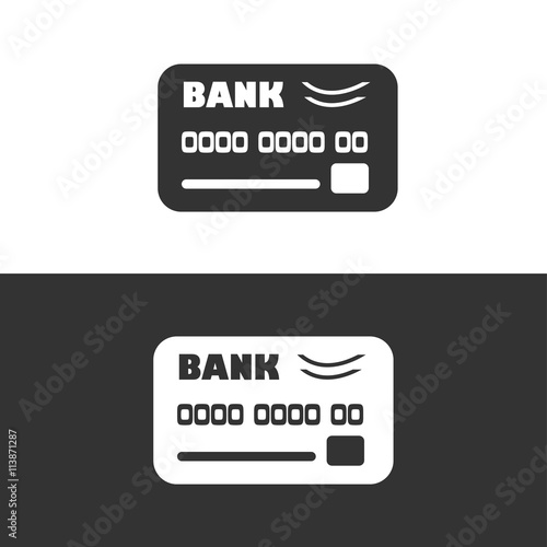 Icono de tarjeta de crédito sobre fondos blanco y negro