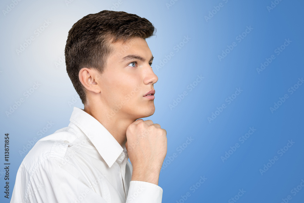 Portrait of handsome young thoughtful man Portrait of handsome young thoughtful man