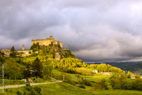 The village Bardi and its castle, Emilia-Romagna, Italy