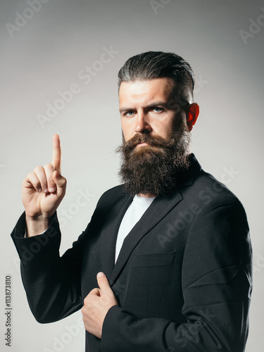 Bearded handsome man in jacket