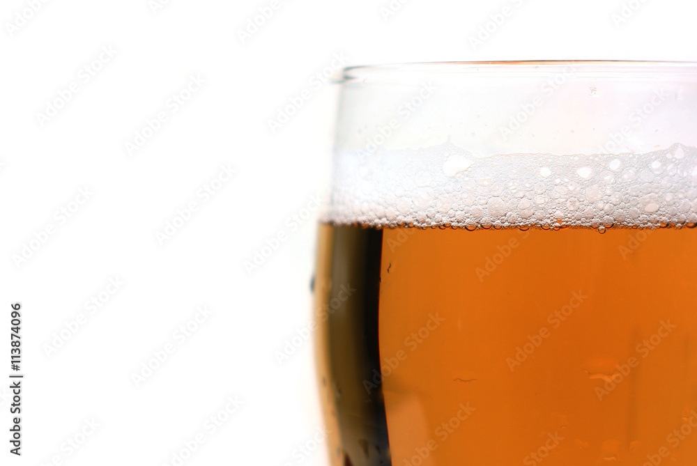 glass of beer close up