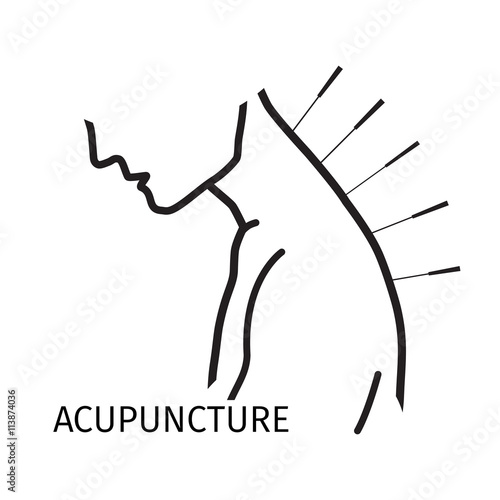 Acupuncture logo icon in line style.