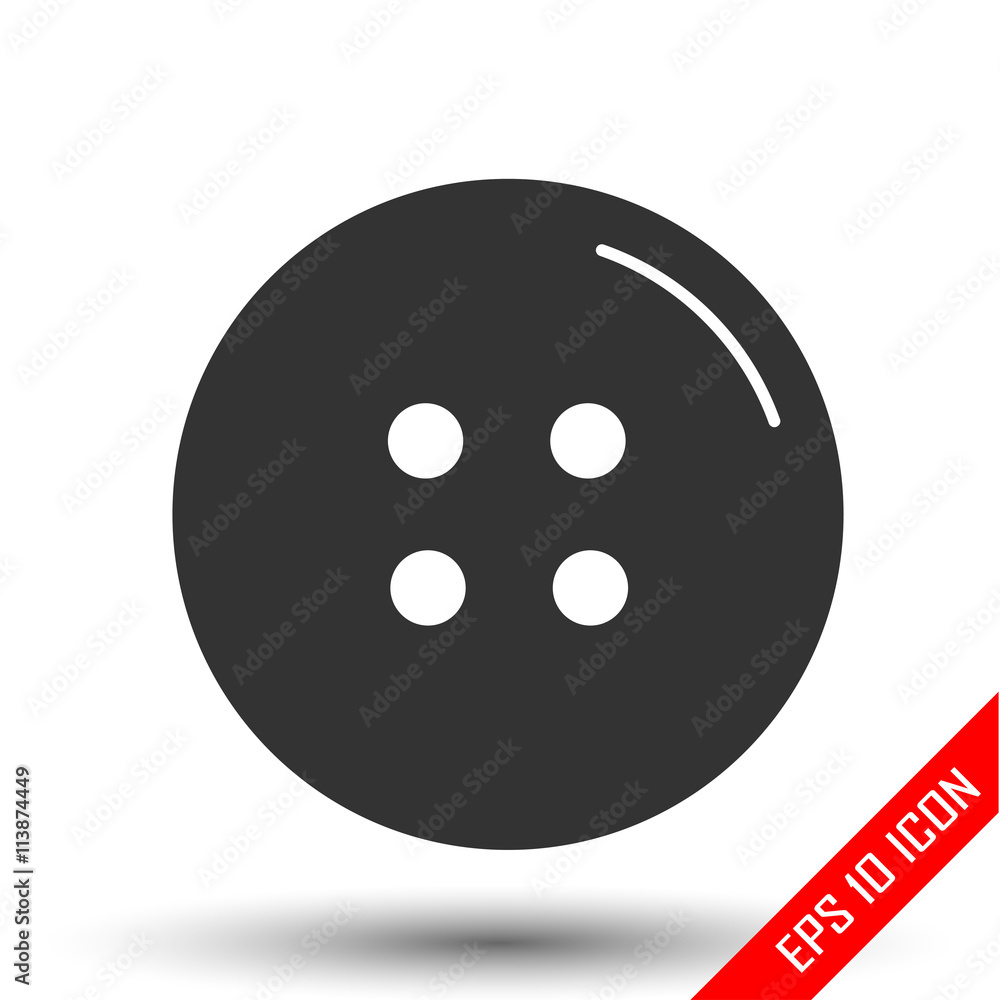 Fototapeta premium Cloth button icon. Simple flat logo of clothing button isolated on white background. Vector illustration.