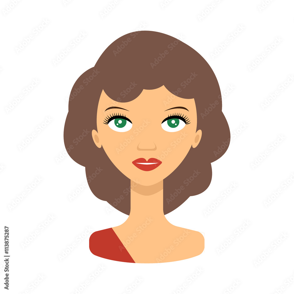 Woman face icon. Face young women - vector stock. Beauty woman avatar. Woman face icon. Face young women - vector stock. Beauty woman avatar.