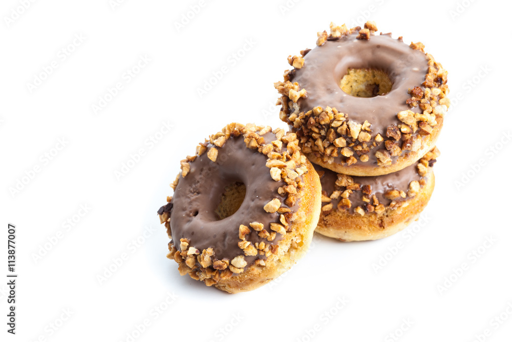 various donuts on white background various donuts on white background