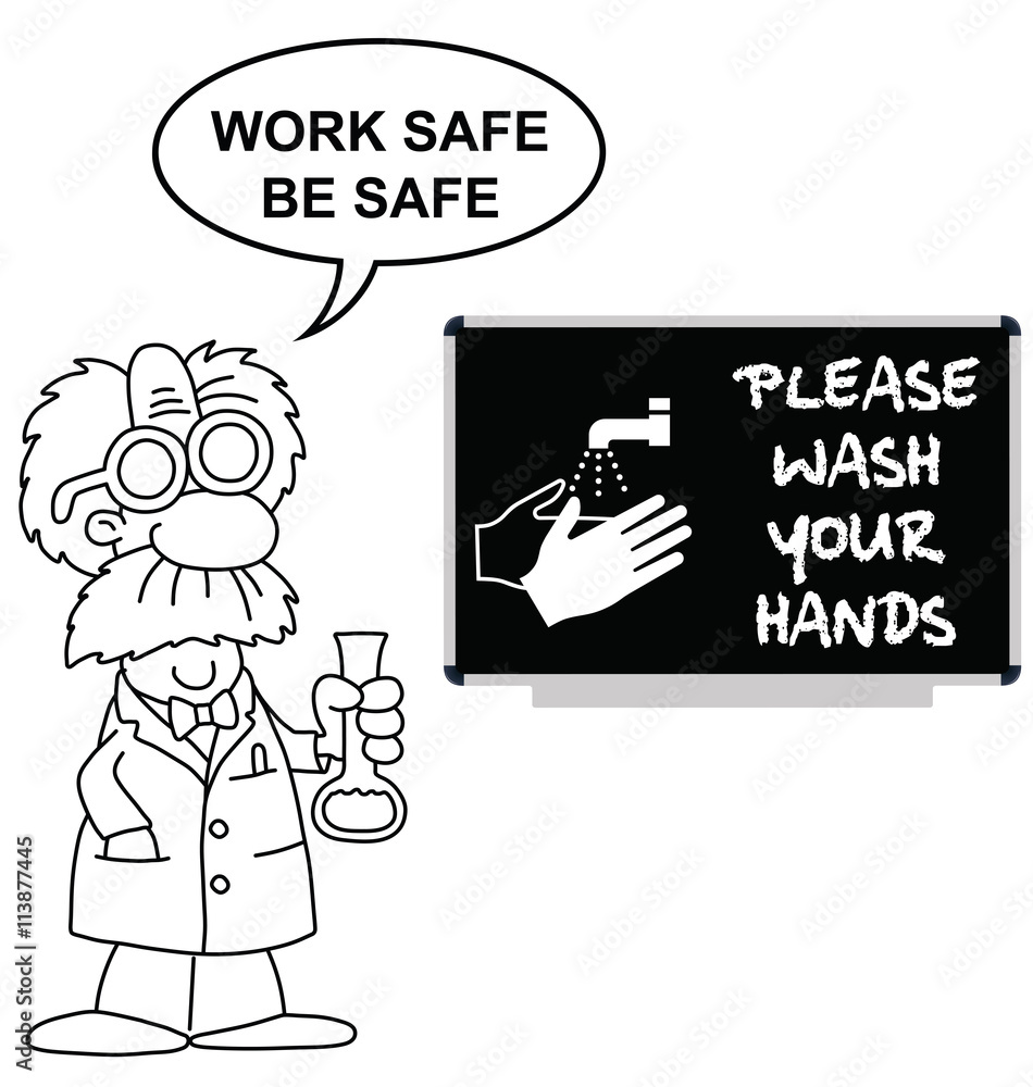 Please Wash Your Hands Message on blackboard