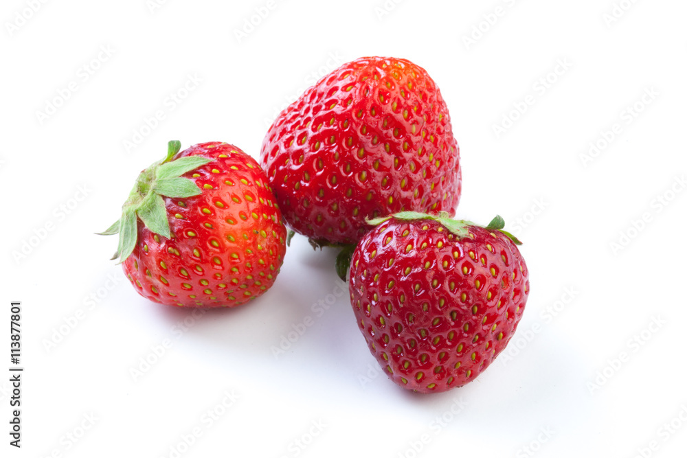 Beautiful strawberries isolated on white Beautiful strawberries isolated on white