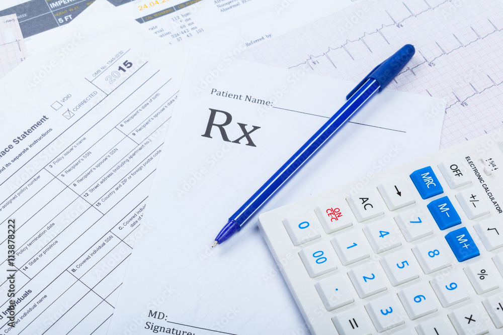 Health care costs. Stethoscope and calculator Health care costs. Stethoscope and calculator