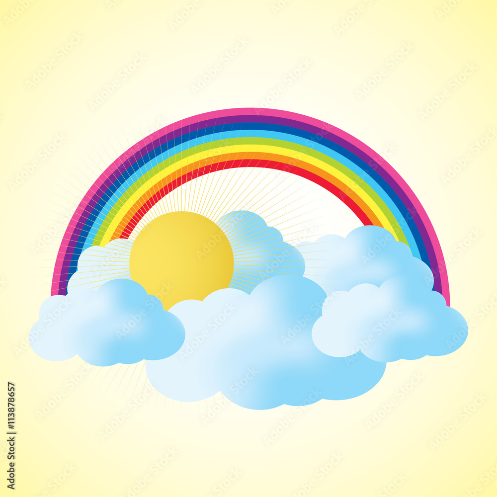 Cloud and Rainbow with Text Space, abstract vector background Cloud and Rainbow with Text Space, abstract vector background