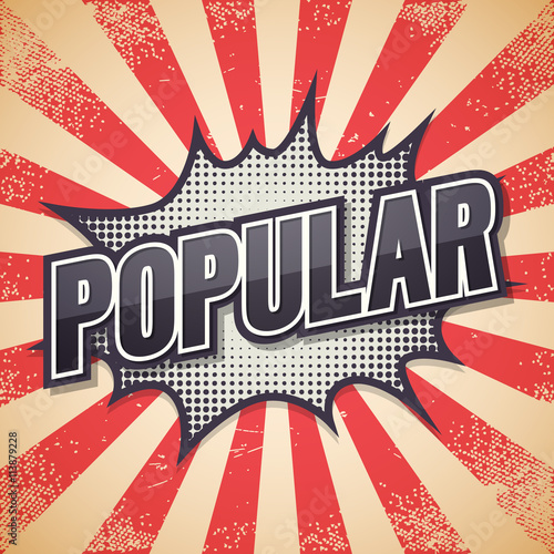 Popular, Retro poster, Vector illustration.