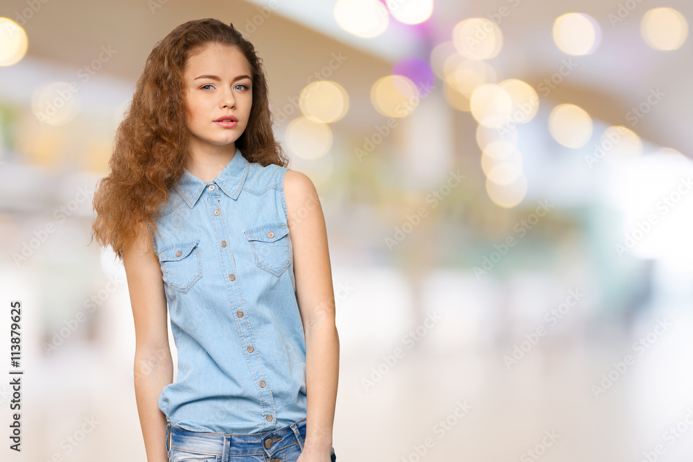 portrait of attractive caucasian smiling woman portrait of attractive caucasian smiling woman