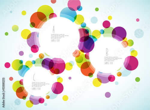 Random colorful bubbles with plance for your text.