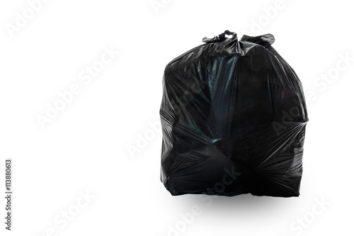 Black bag of rubbish isolated on white background  © saknakorn