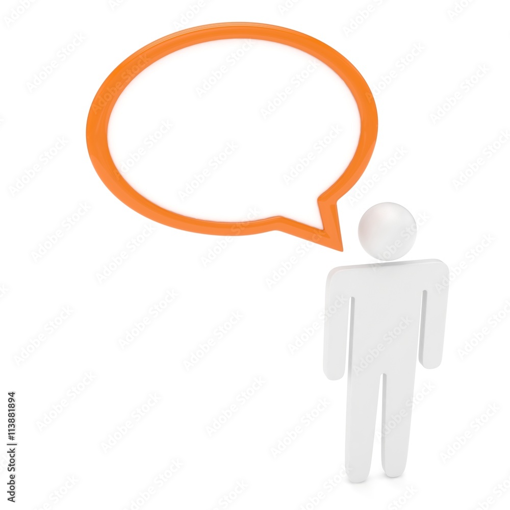 3d man with talk bubbles isolated over a white . 3d rendering. 3d man with talk bubbles isolated over a white . 3d rendering.