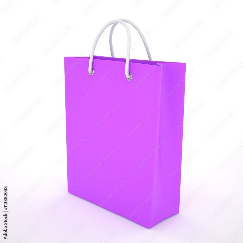 Paper Shopping Bag isolated on white background. 3d rendering. Paper Shopping Bag isolated on white background. 3d rendering.