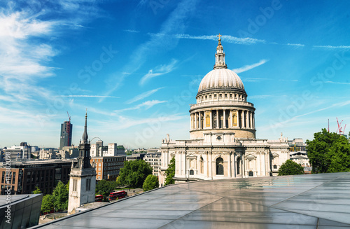 Beautiful view of St Paul Cathedral in London