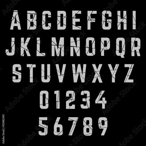 Alphabet broken font