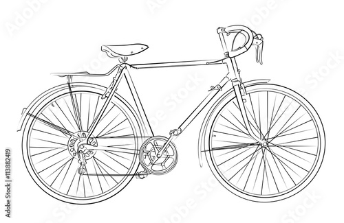Sketch of sports bicycle.