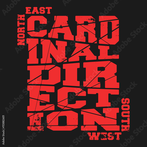 Cardinal direction stamp