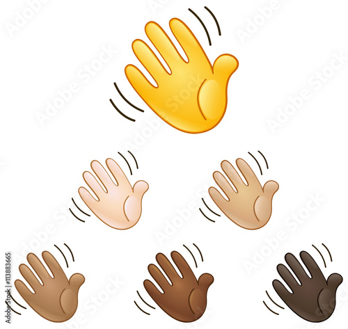 Waving hand sign emoji