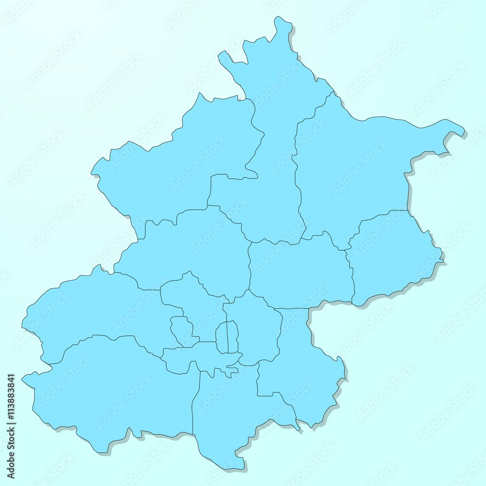 Beijing blue map on degraded background vector