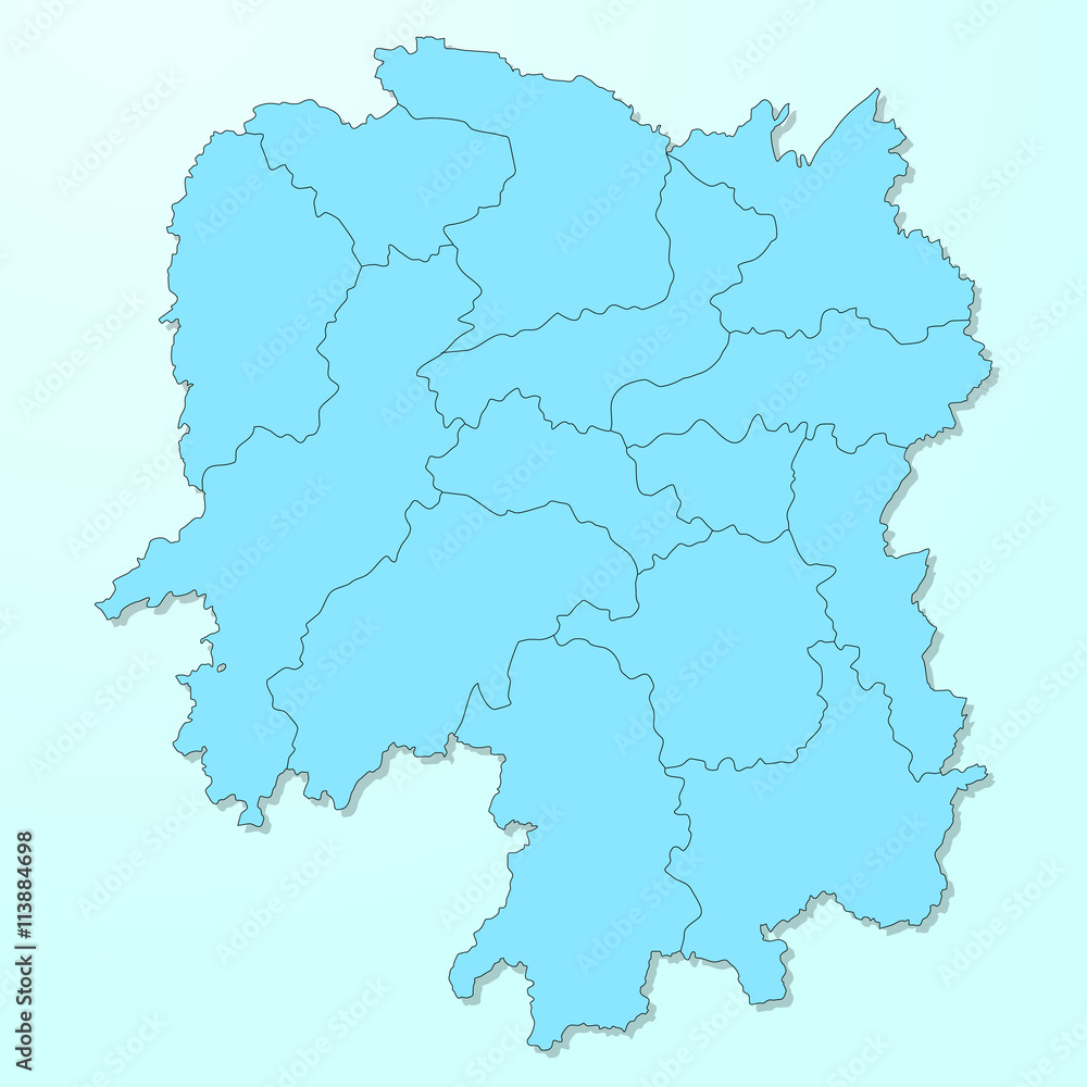 Hunan blue map on degraded background vector